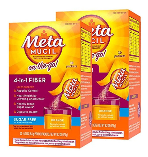 Metamucil Fibra, Suplemento De Fibra De Psyllium 4 En 1, Sin