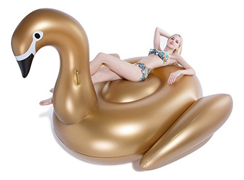Jasonwell Gigante Inflable Golden Swan Pool Float Inflatable
