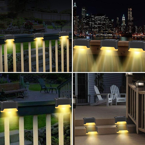 I 8pcs Lámpara Solar Led Sendero Escalera Luz De Pared Al