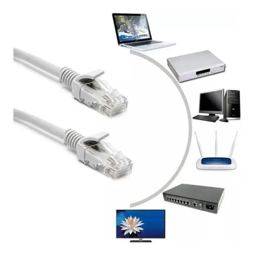 Imagen 2 de 3 de Cable De Red Utp Cat5e Armado Con Rj45 Cat5e, 30 Metros Gris
