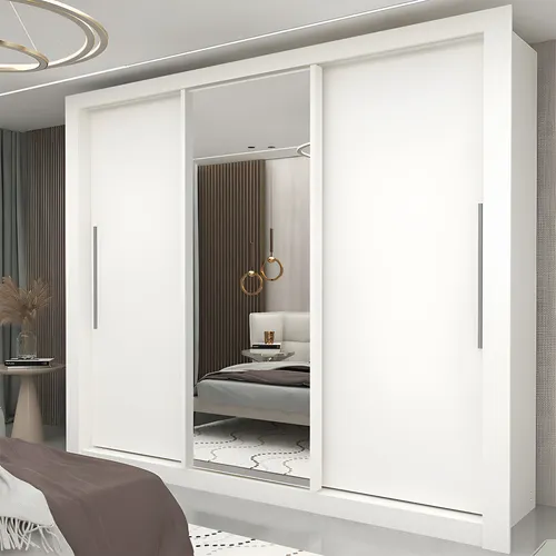 Guarda-roupa Casal 3 Portas 1 Porta Espelhada Milão He