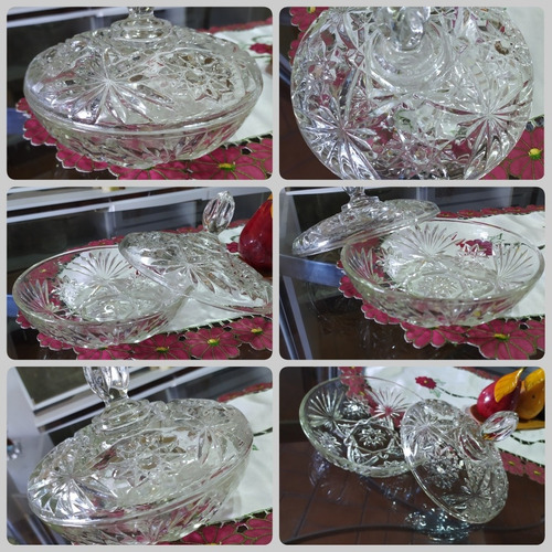 Imagen 1 de 8 de Bombonera Con Tapa De Cristal. Nueva!