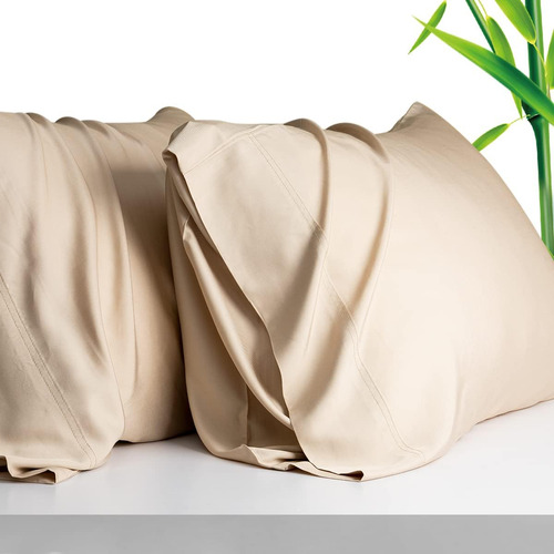 Juego De 2 Fundas De Almohada De Bambú Transpirables Tamaño