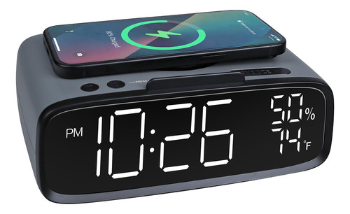 Scoage Reloj Despertador Con Altavoz Bluetooth Con Carga Ina