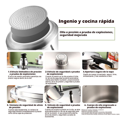 SJROHE GYG-11PCS 11 piezas de ollas a presion aluminio plateado