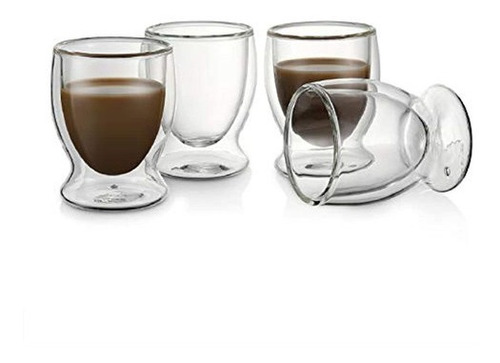 Vasos De Cristal Espresso Aislados De Doble Pared 3 Oz