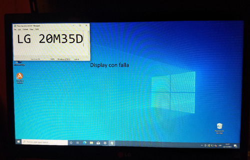 Monitor Led LG 20m35d - 19.5  - Funciona C/falla En Display