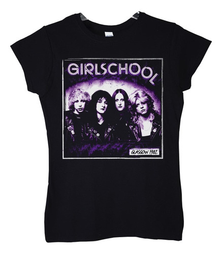 Polera Mujer Girlschool Glasgow 1982 Metal Abominatron