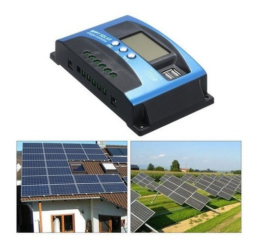 100a Mppt Controlador De Carga Solar Dual Usb Lcd Display;