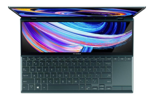 Ultrabook gamer Asus ZenBook Pro Duo UX482EG azul celestial táctil 14", Intel Core i7 1165G7 16GB de RAM 1 TB SSD, NVIDIA GeForce MX450 1920x1080px Windows 10 Home