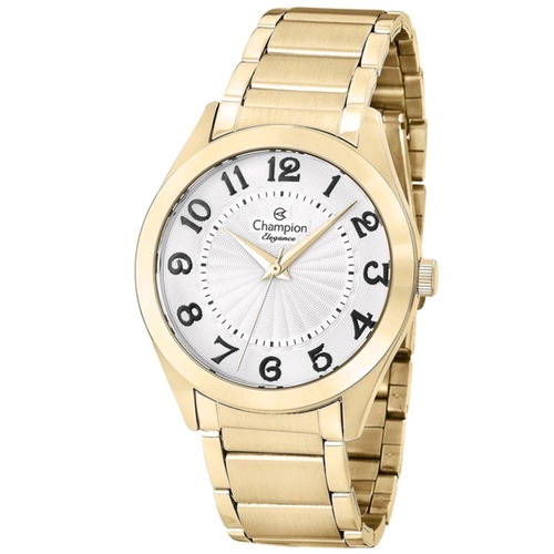 Relógio Feminino Dourado Champion Original Cn25029h
