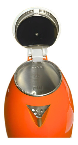 Chaleira Elétrica Inox 1.8l Jarra 220v Potência De 1500w Cor Laranja Cedros Ced-2022 Com Base Rotatória Aquecedor De Água Desligamento Automático Café Chá Chimarrão