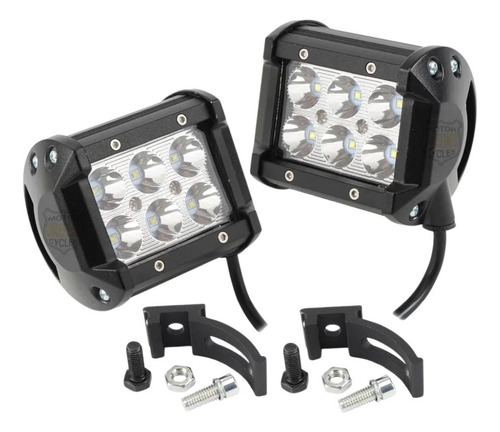 X2 Neblinero 6 Led Foco Led 10-30v Auto Camión Cuadrado 18w