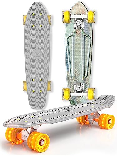 Merkapa 22  Full Skateboard For Boy Men With Colorful Led Li