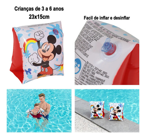 Boia De Braço Infantil Mickey Mouse Disney Menino Resistente
