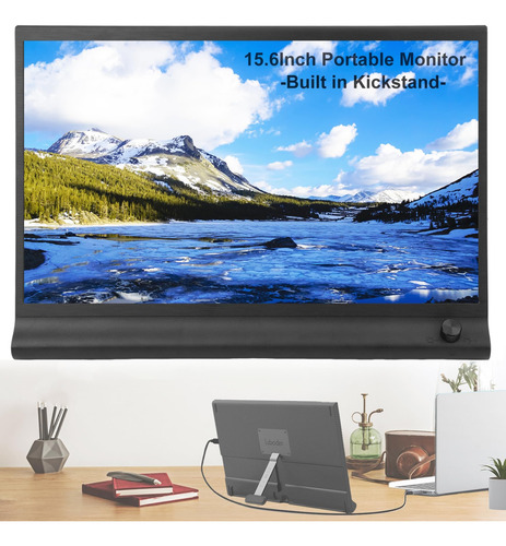 Monitor Portátil Con Soporte - 15.6 Pulgadas Fhd 1080p Rgb I