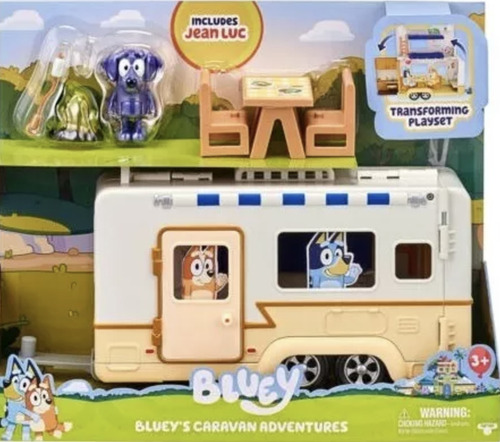 Bluey Caravan Adventure Playset Transformable Fig. Jean Luc
