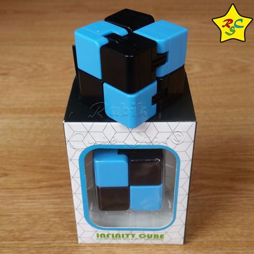 Infinity Cube Anti Estres Cubo Infinit Fidget Negro Azul