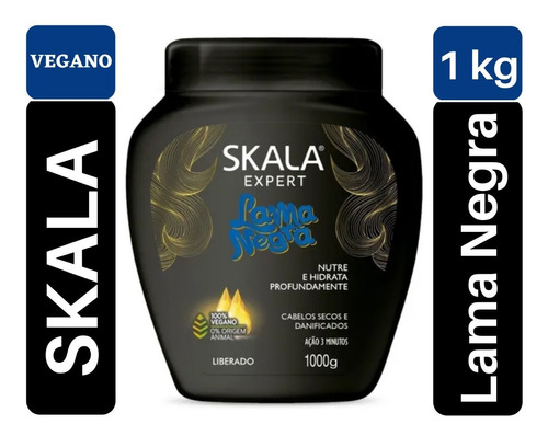 Creme Skala Expert P/ Cabelos Lama Negra Carvão Ativado 1 Kg