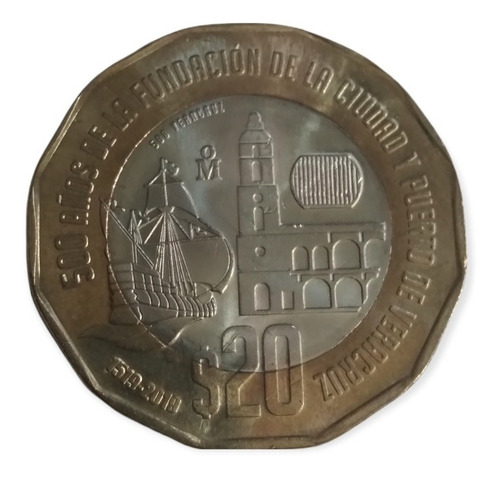 Moneda De Colección 20 Puerto De Veracruz 