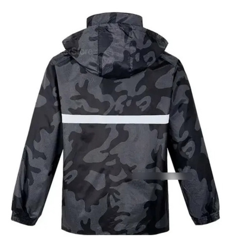 Impermeable Tipo Sudadera Camuflado Con Capota Y Estuche