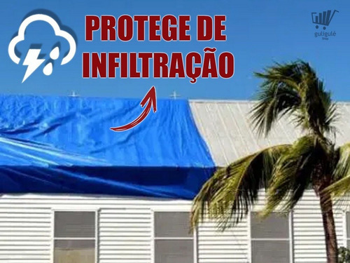 Imagem 3 de 6 de Lona Carreteiro Azul 75 Micras 4x3 Com Ilhós Starfer