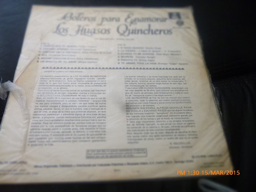 Vinilo Lp De Los Huasos Quincheros -boleros Para Enam (u1140