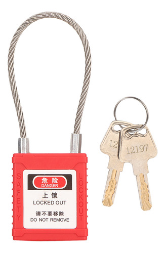 Candado De Seguridad Lock Out Con Etiqueta Roja Con 2 Llaves