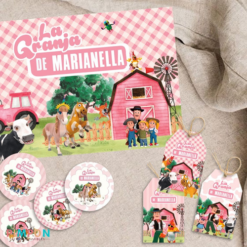 Kit Imprimible La Granja De Zenon Rosa - Personalizado