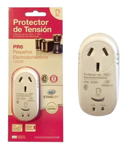 Protector Tension Electrodomesticos Pr6 Hasta 1200w Stand By