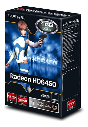 Placa De Video Sapphire Amd Ati Radeon Hd6450 1gb Ddr3 64bit