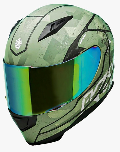 Imagen 2 de 4 de Casco Para Moto Cerrado Kov Novak Warefare Verde Camuflaje