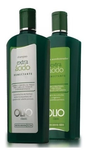 Kit Olio Shampoo Acondicionador Extra Acido Cabellos Teñidos