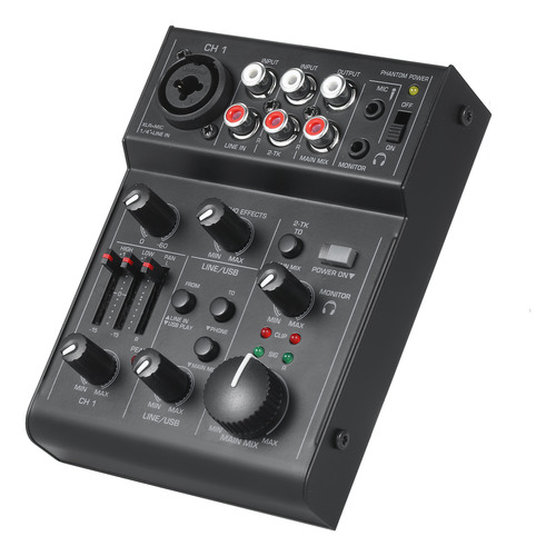 Mixer De Áudio Compacto De 5 Canais Console De Mixagem De So