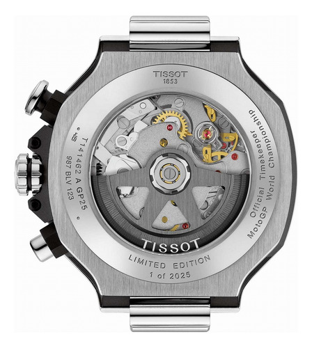 Reloj Tissot T-race Motogp Automatic Chrono T1414622704100 Negro Negro Plateado