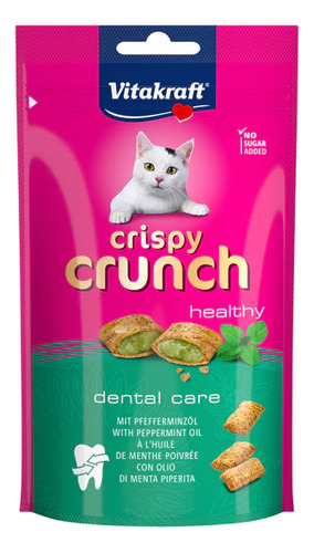 Vitakraft Snack Crispy Crunch Gato, Dental Relleno Menta