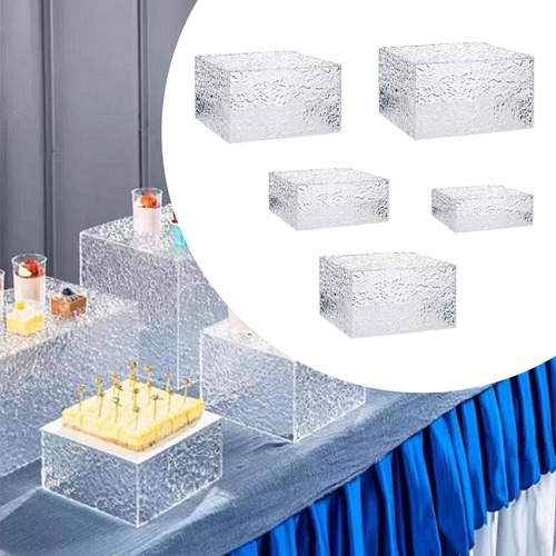 Acrylic Cube Display Box Riser For Table Display 5 Piece Set