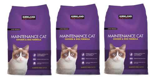 Alimento Gato Kirkland Croquetas Pollo Y Arroz 3 De 11.3kg