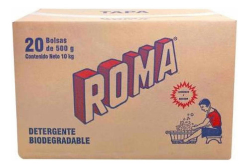 Caja De Detergente Roma Con 20 Bolsas De 500 C/u