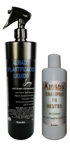 Alisado Plastificado Spray 500 Keraliss + Shampoo De Regalo