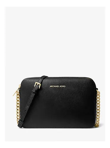 comprar Bandolera Saffiano Original Negra Y Dorada De Michael Kors