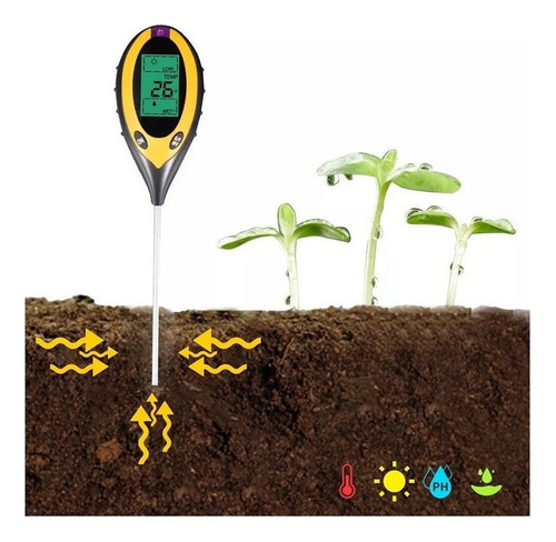 Prueba De Suelo 4 En 1: Ph, Humedad, Temperatura Y Luz