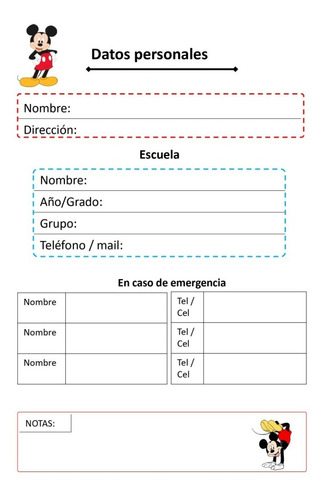 Agenda Estudiantil Disney 2023 Personalizable Ramos Mejia