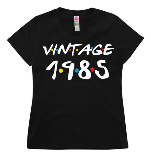 Playera Mujer Vintage 40 Años Friends Cumpleaños Amigos