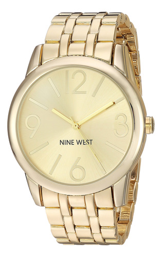 Reloj Nine West Nw/1578chgb Para Mujer, Pulsera Dorada