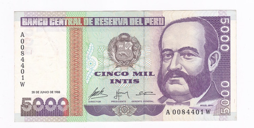 Ltb089. Billete De Cinco Mil Intis De 1988. Pick 137.