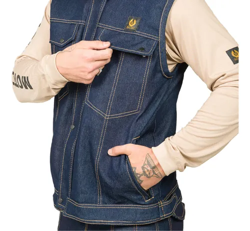 Colete jeans best sale motociclista