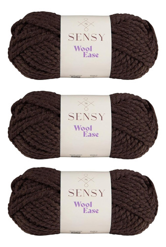 3 Madejas De Hilo Sensy Wool Ease, 3.5 Oz, 66 Yardas, C...