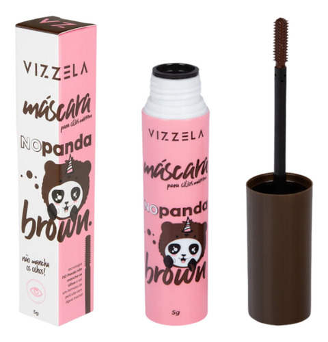 Rímel Máscara Cílios No Panda Vizzela Marrom Brown