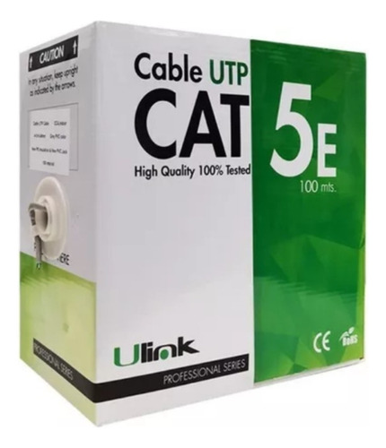 Cable De Red Utp 100 Metros Cat 5e Aleación